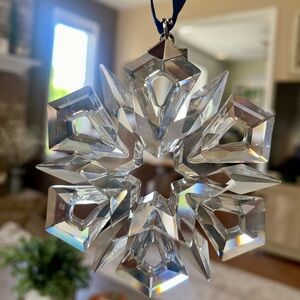 Swarovski 1999 Annual Christmas Holiday Ornament Crystal Snowflake Star With Box